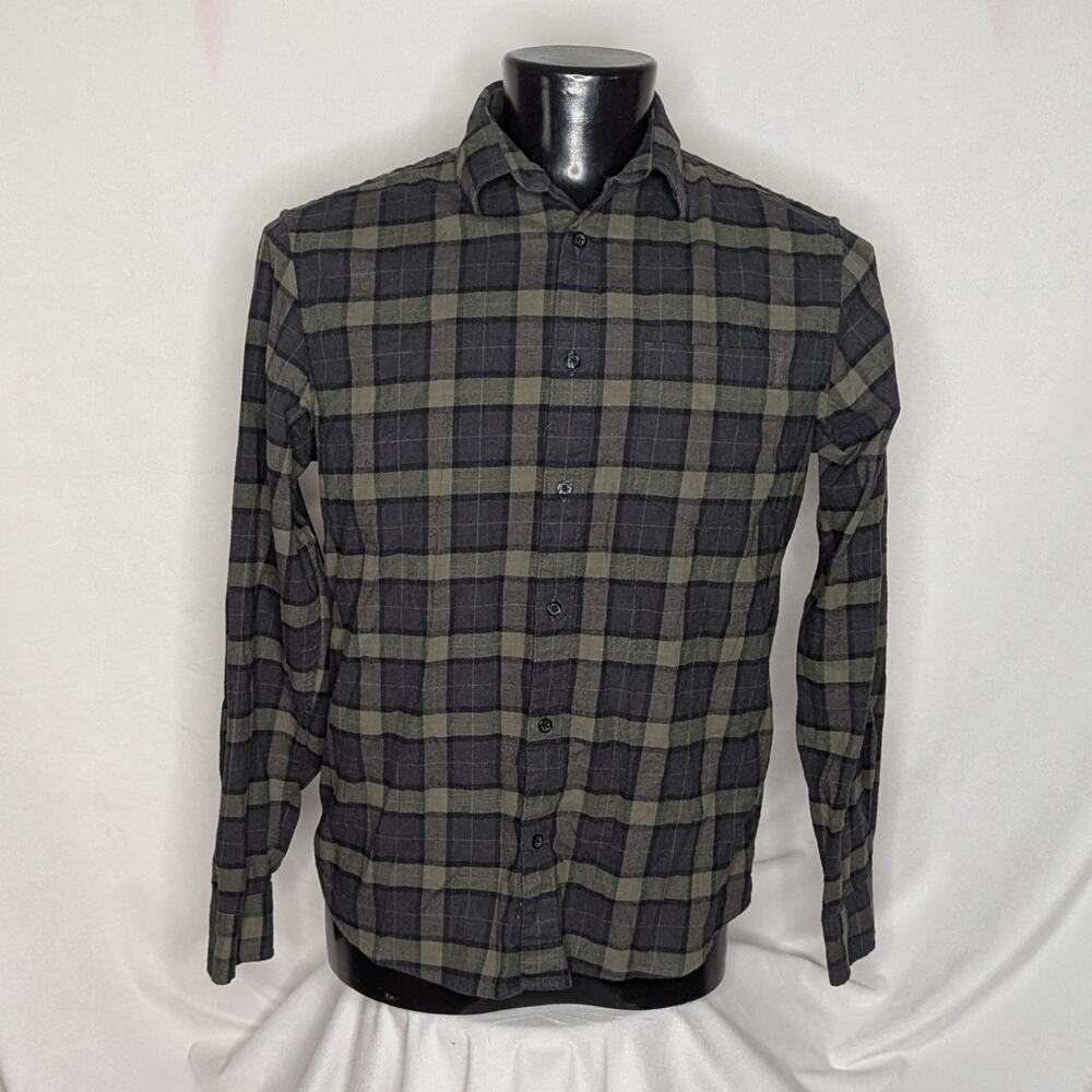 Apt. 9 Men's Long Sleeve Flannel Shirt - Large - Green Plaid